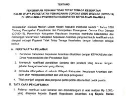 Pemda Anambas Terima PTT Bidang Tenaga Kesehatan untuk Tanggulangi Covid 19