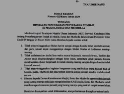 Tidak Semua Masjid Mampu Jalankan SE Pemko Tanjungpinang Terkait Bantuan untuk Jamaah