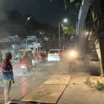 Dikebut Lajur Kanan Jalan Amblas Lenteng Agung Arah Depok Dibongkar